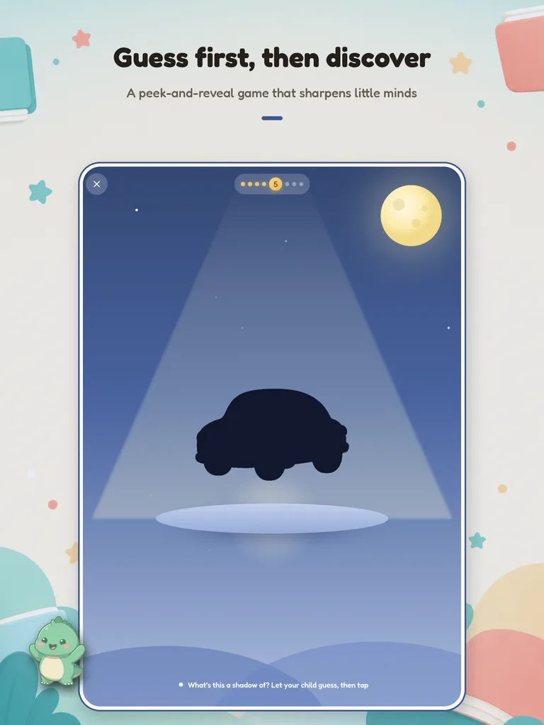 A silhouette guessing game under the moonlight on iPad